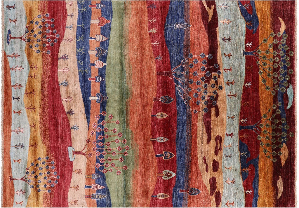 Tribal Persian Gabbeh Hand Knotted Wool Rug - Manhattan Rugs