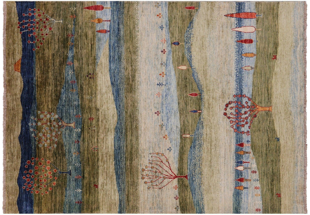 Tribal Persian Gabbeh Hand Knotted Wool Rug - Manhattan Rugs