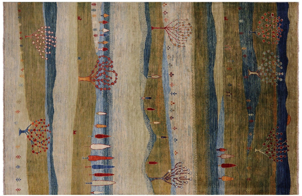 Handmade Persian Gabbeh Tribal Wool Rug - Manhattan Rugs
