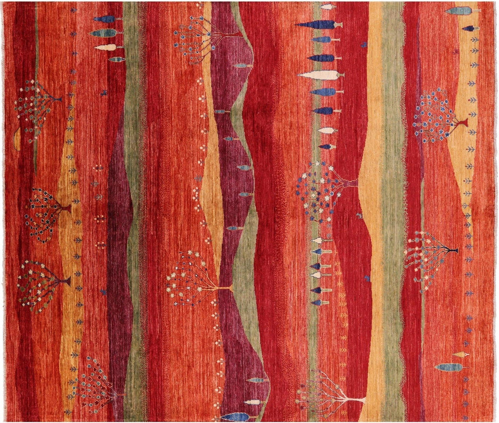 Persian Gabbeh Tribal Handmade Wool Rug - Manhattan Rugs