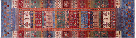 Persian Gabbeh Tribal Hand-Knotted Runner Rug - Manhattan Rugs