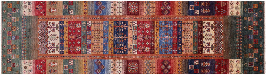 Persian Gabbeh Tribal Hand-Knotted Runner Rug - Manhattan Rugs