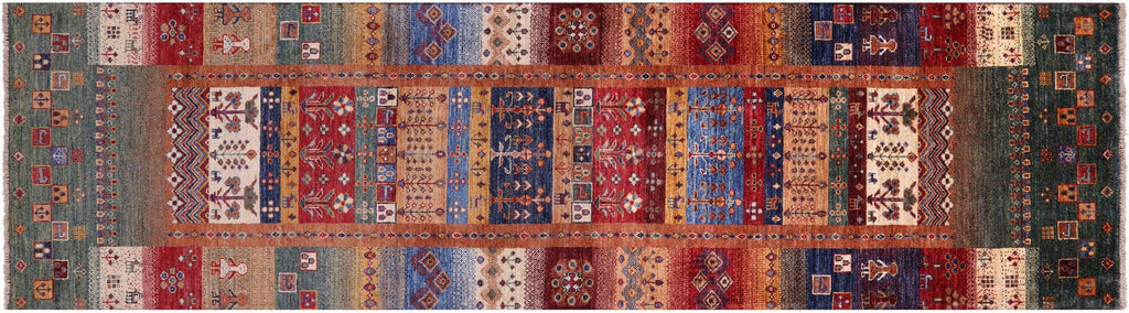 Hand-Knotted Persian Gabbeh Tribal Runner Rug - Manhattan Rugs