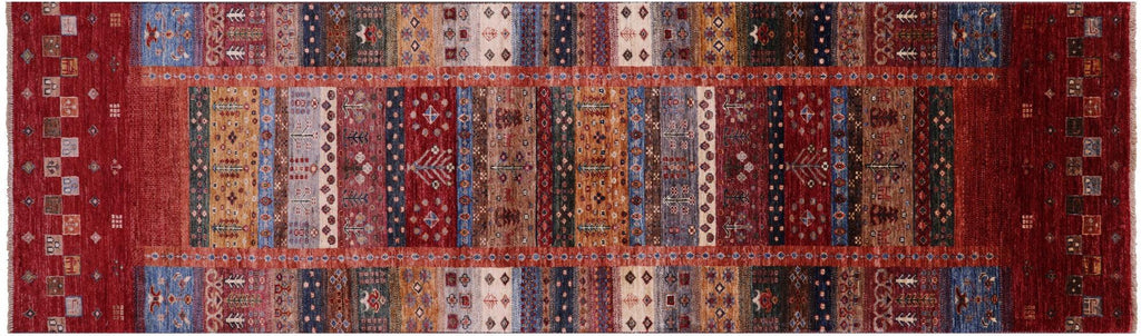 Hand Knotted Tribal Persian Gabbeh Wool Runner Rug - Manhattan Rugs