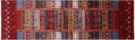 Hand Knotted Tribal Persian Gabbeh Wool Runner Rug - Manhattan Rugs