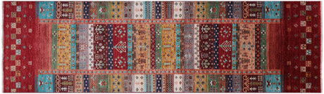 Hand-Knotted Persian Gabbeh Tribal Runner Rug - Manhattan Rugs