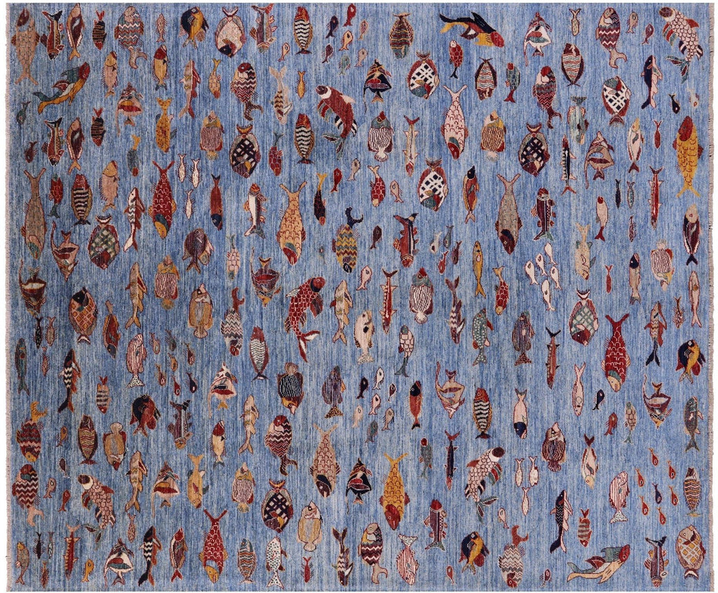 Gabbeh Fish Design Handmade Rug - Manhattan Rugs