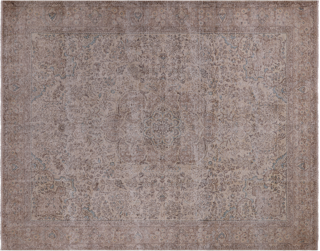 SUPER SALE Ivory Persian Vintage White Wash Handmade Area Rug 9' 10" X 12' 5" - Q2083