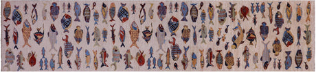 Runner Gabbeh Fish Design Handmade Rug - Manhattan Rugs