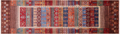 Hand-Knotted Persian Gabbeh Tribal Runner Rug - Manhattan Rugs