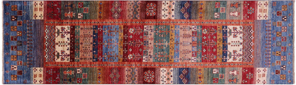 Runner Tribal Persian Gabbeh Hand Knotted Rug - Manhattan Rugs