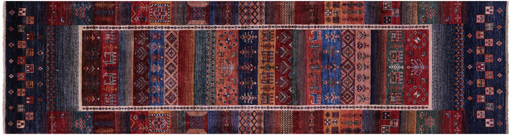Runner Persian Gabbeh Tribal Hand-Knotted Wool Rug - Manhattan Rugs