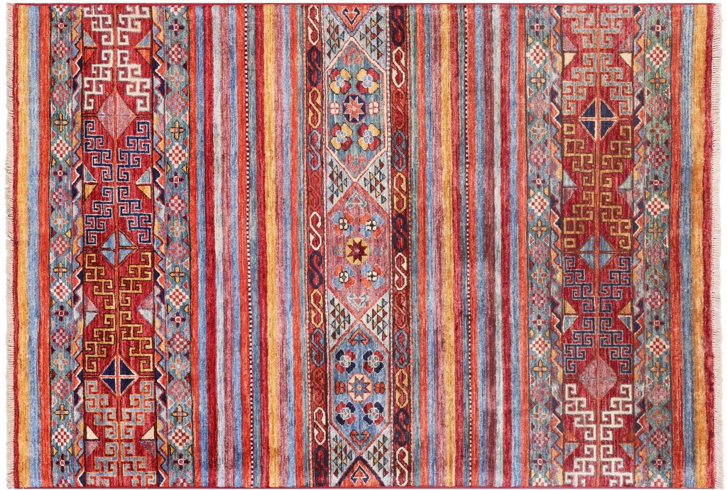 Hand Knotted Khorjin Super Kazak Wool Rug - Manhattan Rugs
