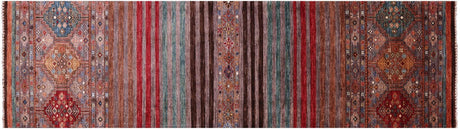 Hand Knotted Khorjin Super Kazak Runner Rug - Manhattan Rugs