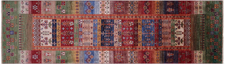 Hand-Knotted Persian Gabbeh Tribal Runner Rug - Manhattan Rugs