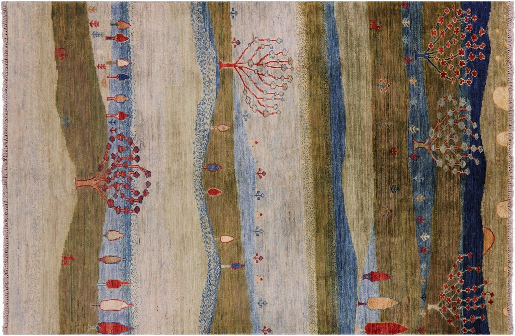 Tribal Persian Gabbeh Hand Knotted Wool Rug - Manhattan Rugs