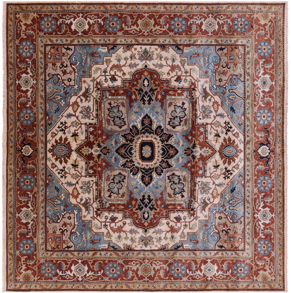 Square Handmade Heriz Serapi Wool Rug - Manhattan Rugs