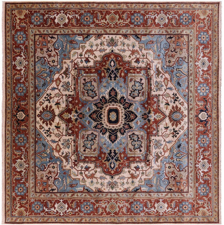 Square Handmade Heriz Serapi Wool Rug - Manhattan Rugs