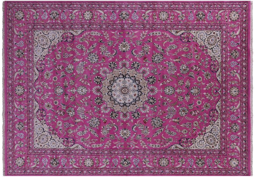 Persian Nain Wool & Silk Handmade Rug - Manhattan Rugs