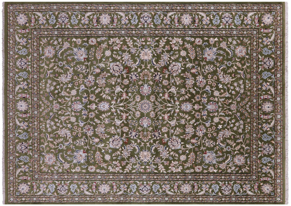 Persian Nain Wool & Silk Hand Knotted Rug - Manhattan Rugs