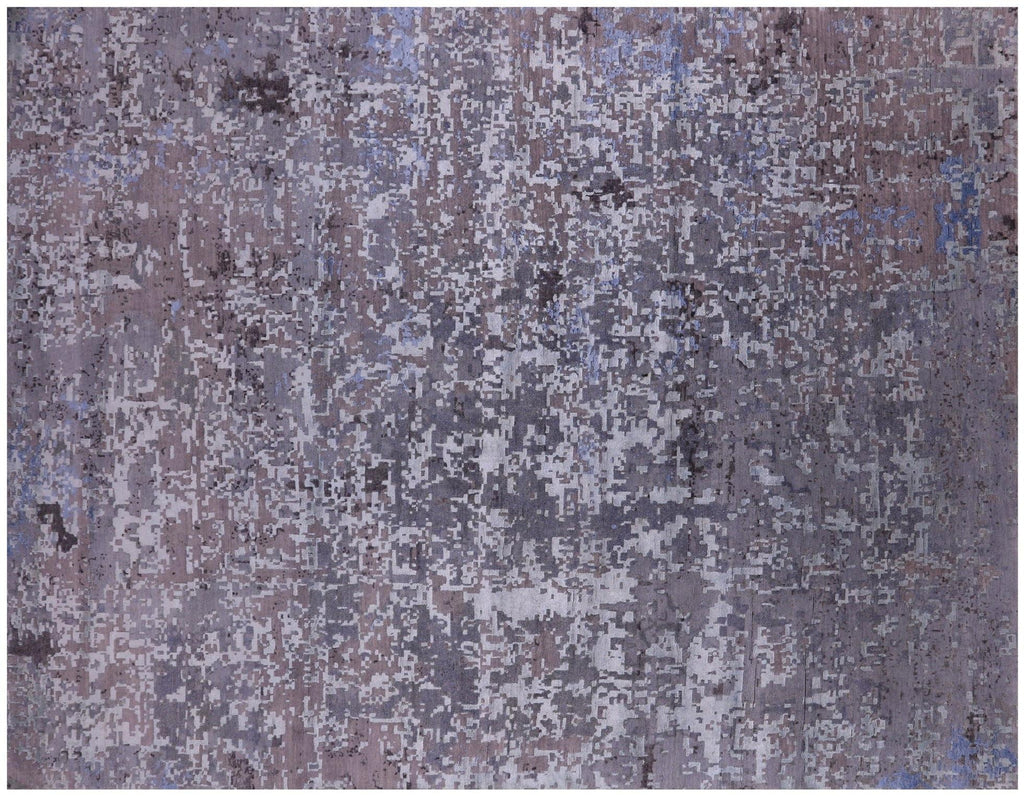 Wool & Silk Modern Abstract Hand-Knotted Rug - Manhattan Rugs