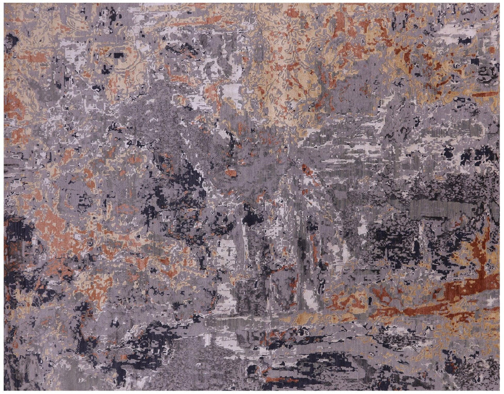 Abstract Handmade Wool & Silk Rug - Manhattan Rugs