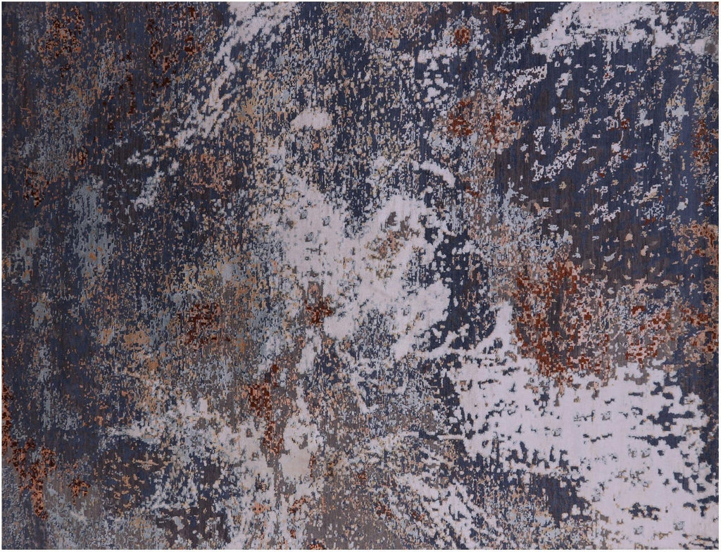 Wool & Silk Abstract Modern Handmade Rug - Manhattan Rugs