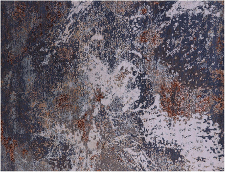 Wool & Silk Abstract Modern Handmade Rug - Manhattan Rugs