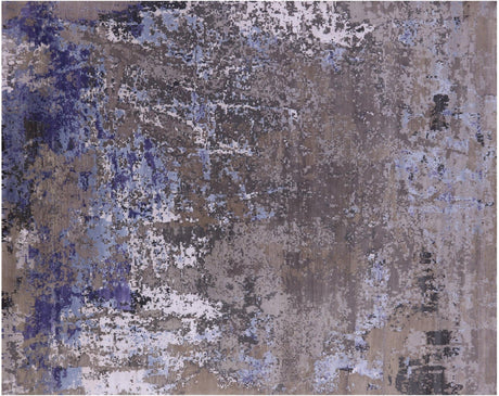 Abstract Modern Wool & Silk Hand Knotted Rug - Manhattan Rugs