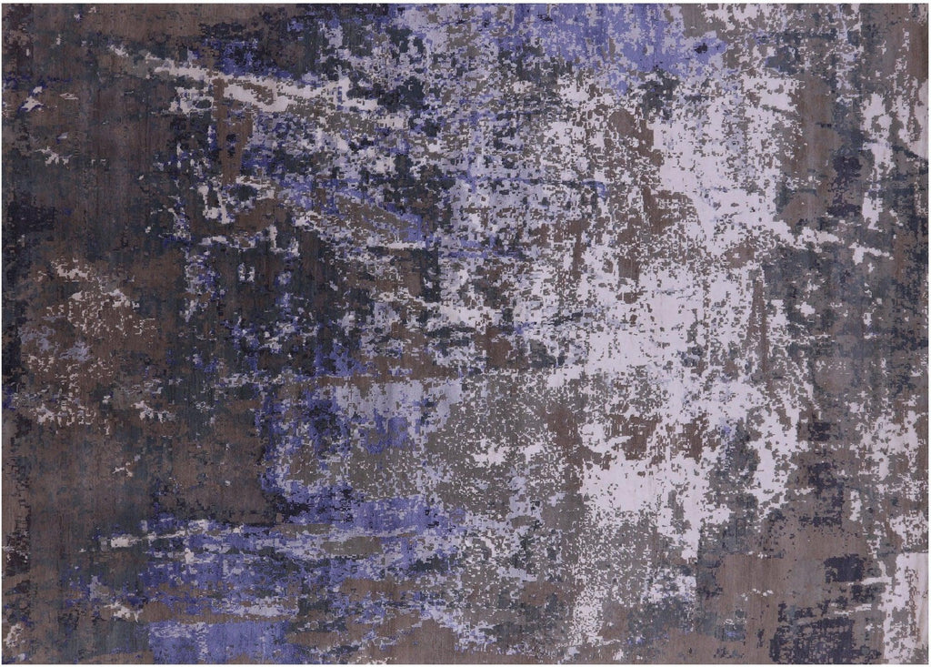 Wool & Silk Abstract Hand-Knotted Rug - Manhattan Rugs