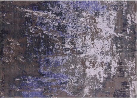 Wool & Silk Abstract Hand-Knotted Rug - Manhattan Rugs