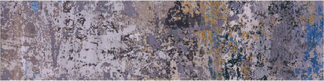 Runner Wool & Silk Abstract Handmade Rug - Manhattan Rugs