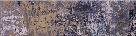 Abstract Handmade Wool & Silk Runner Rug - Manhattan Rugs
