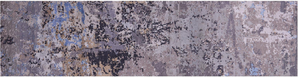 Runner Abstract Handmade Wool & Silk Rug - Manhattan Rugs