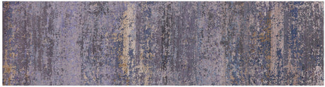 Runner Abstract Handmade Wool & Silk Rug - Manhattan Rugs
