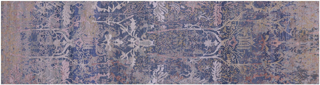 Runner Modern Hand-Knotted Wool & Silk Rug - Manhattan Rugs