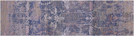 Runner Modern Hand-Knotted Wool & Silk Rug - Manhattan Rugs