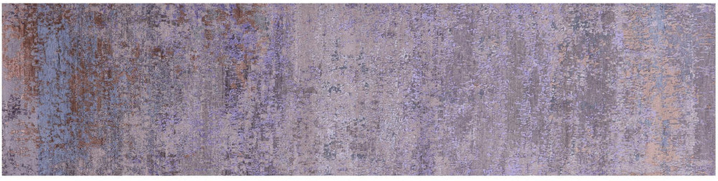 Runner Handmade Wool & Silk Modern Abstract Rug - Manhattan Rugs