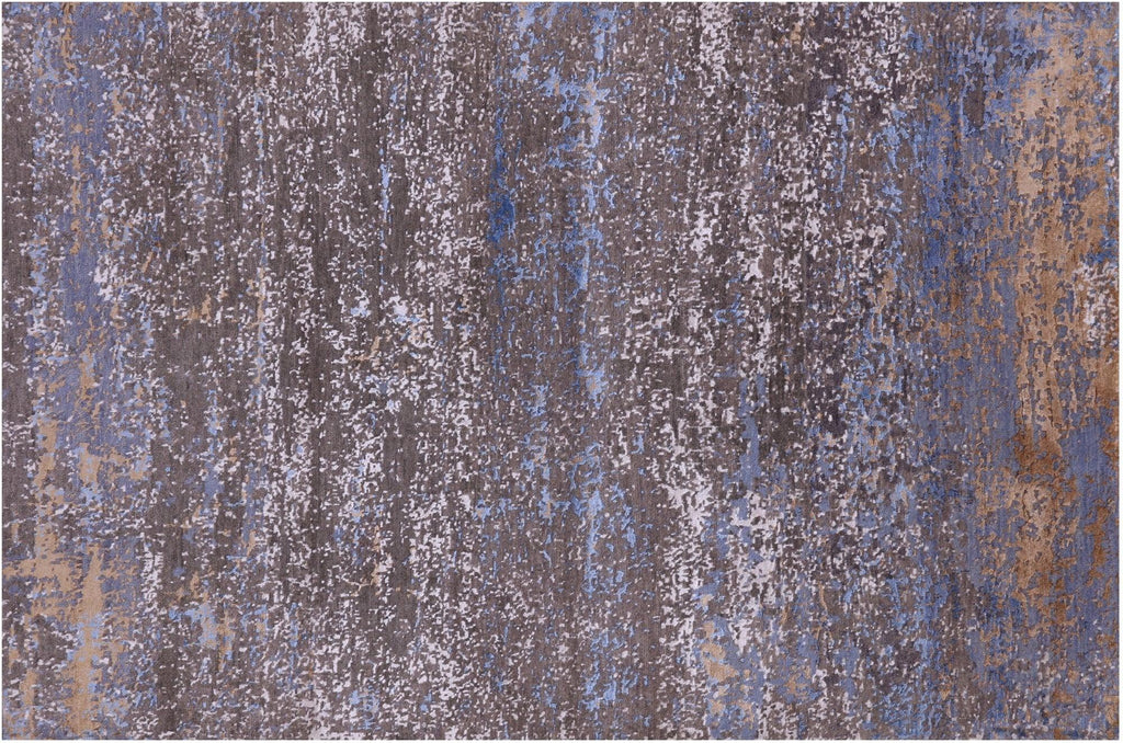 Wool & Silk Abstract Handmade Rug - Manhattan Rugs