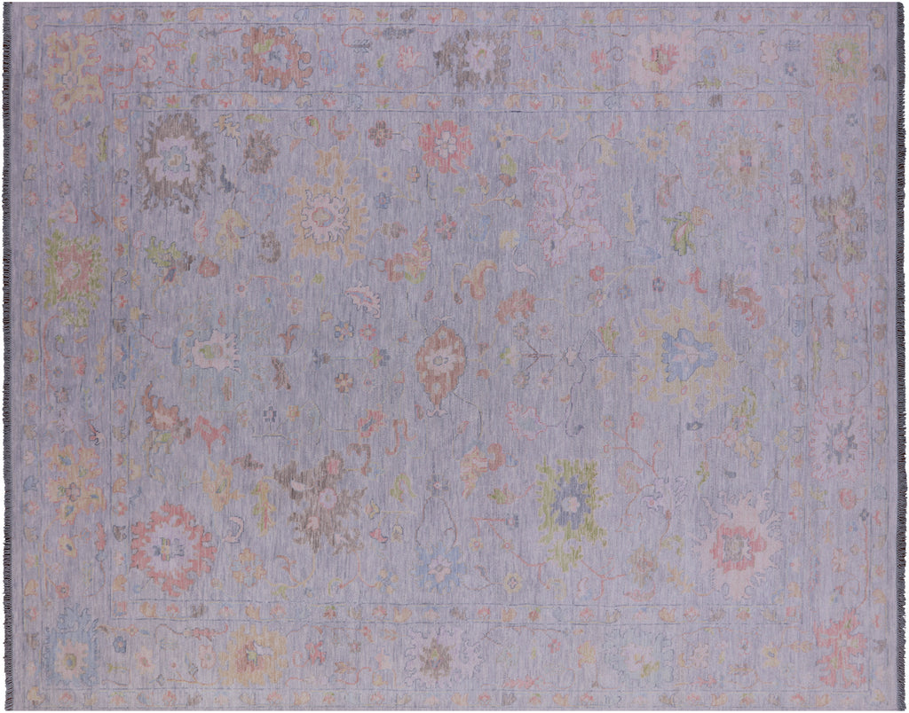 Silver Turkish Angora Oushak Hand-Knotted Rug 12' 2" X 14' 10" - Q21213