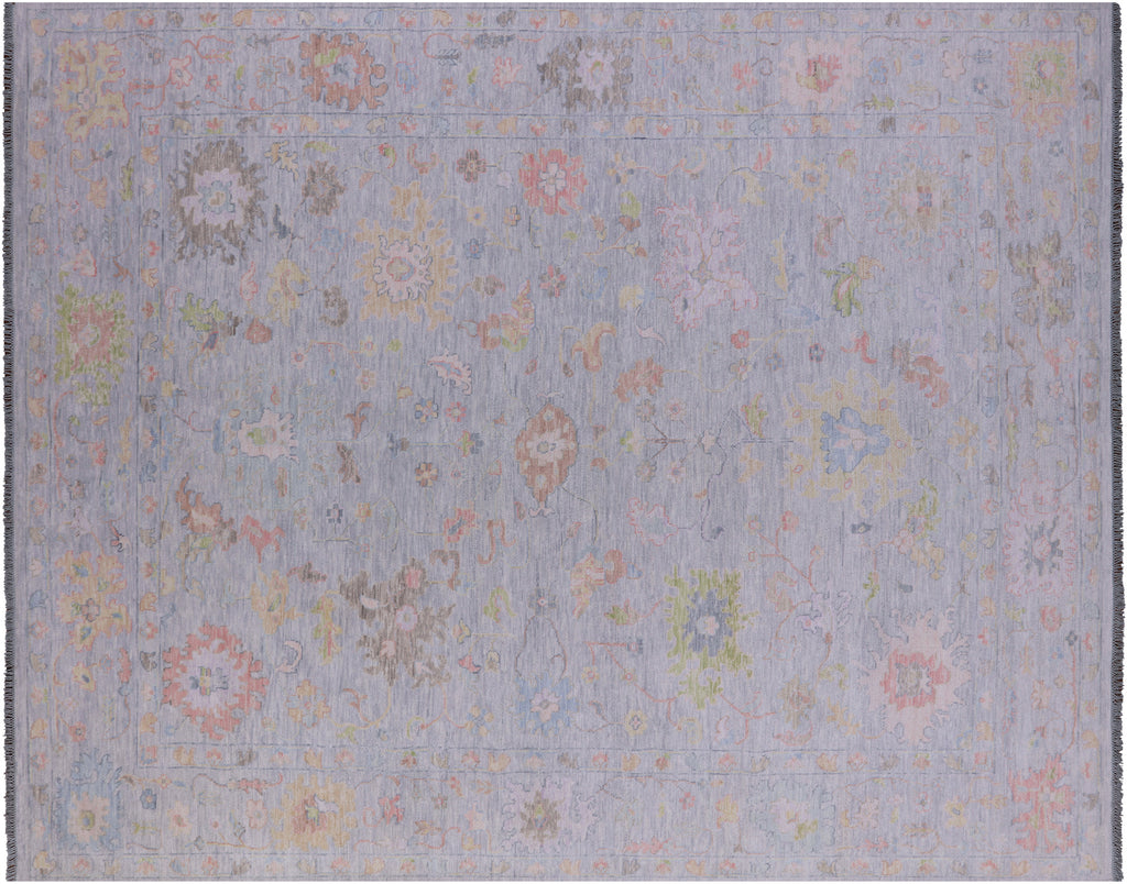 Silver Turkish Angora Oushak Hand-Knotted Rug 12' 2" X 14' 10" - Q21213