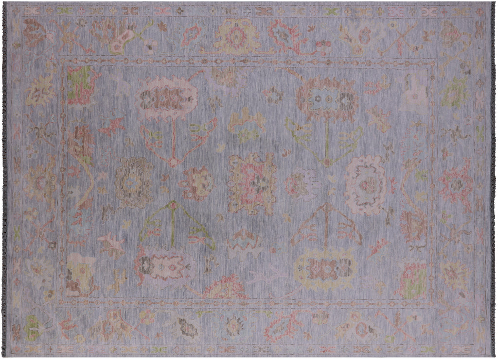 Silver 10' 3" X 13' 10" Turkish Angora Oushak Handmade Wool Rug - Q21220