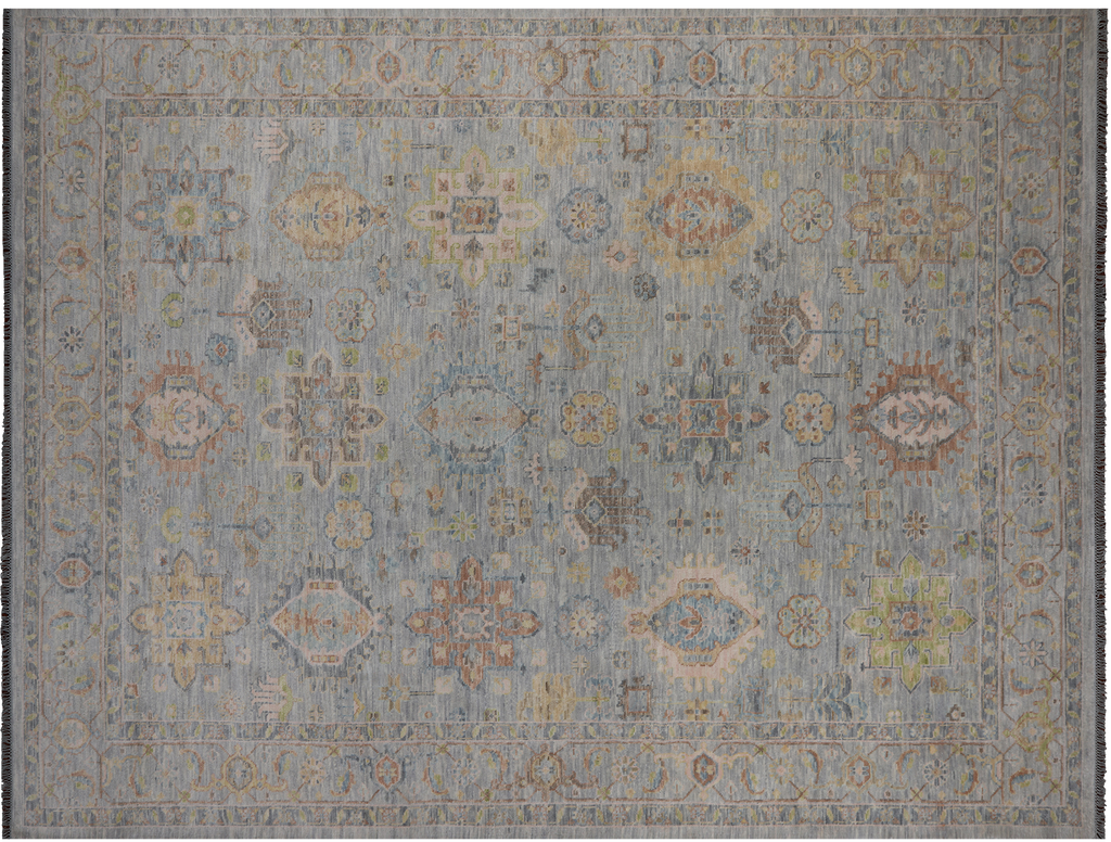 Silver 10' 4" X 13' 11" Heriz Serapi Hand Knotted Wool Rug - Q21233