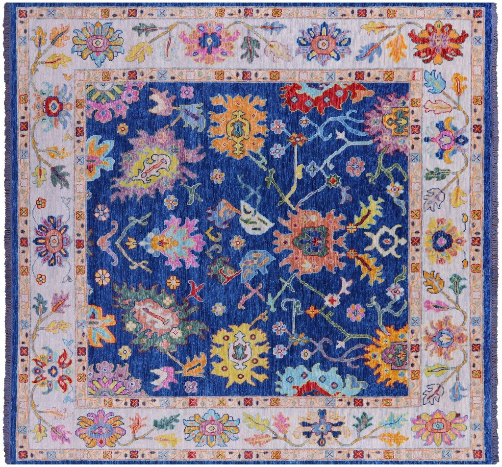 Square Turkish Oushak Hand-Knotted Wool Rug - Manhattan Rugs