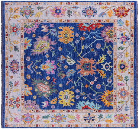 Square Turkish Oushak Hand-Knotted Wool Rug - Manhattan Rugs