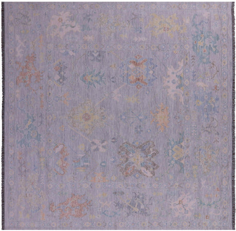 Square Turkish Oushak Hand Knotted Wool Rug - Manhattan Rugs
