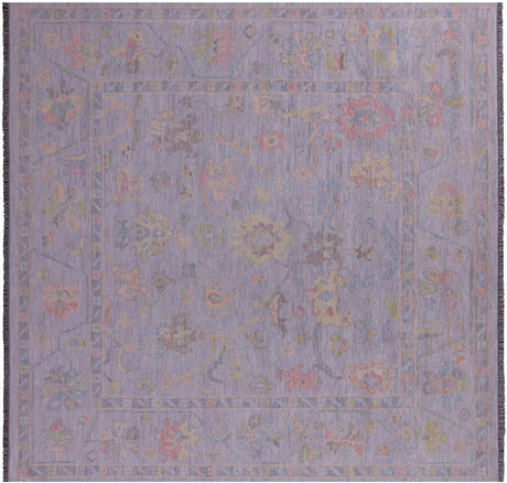 Square Turkish Oushak Hand-Knotted Wool Rug - Manhattan Rugs