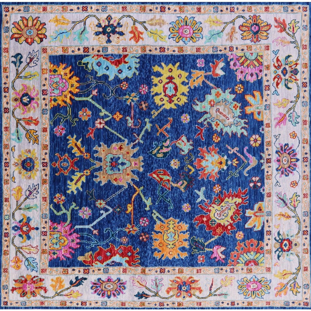 9' Square Turkish Oushak Hand-Knotted Rug – Manhattan Rugs
