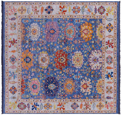 Square Turkish Oushak Hand-Knotted Wool Rug - Manhattan Rugs