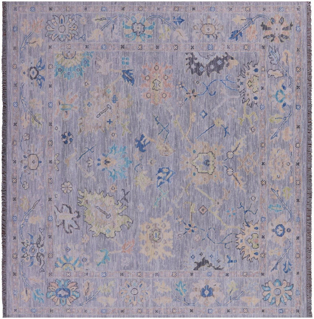Square Hand Knotted Turkish Oushak Wool Rug - Manhattan Rugs